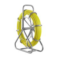 Fish Tape Fiberglass, 100M 6.3MM, Duct Rodder Fishtape Wire Puller with Stand, Cable Running Rod with Locking Mechanism, Fishing Tools, for Walls