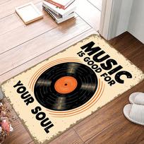 Nustok Groti Muzikos Vinilo Plokštelės Plotas Kilimėlis Sveikinimo Kilimėlis Retro DJ Mėgėjo Dovana Neslystantis Grindų Kilimas Namų Studijai Miegamojo Dekoras Dovana 50X80cm gray