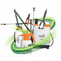 Sodininko rinkinys: daug anglies plieninės genėjimo šakelės, žirklės, purkštuvai 1L 8L 16L Adler ZEST-AD6805-AD6809-AD6810-AD6811