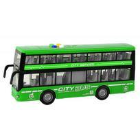 Žaislinis akumuliatorinis dviaukštis autobusas Lean Toys, žalias