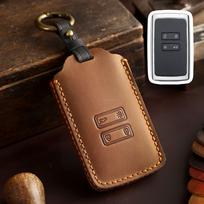 Odinis automobilio raktų dėklas Dangtelis Šluostė Kortelė Renault Captur Koleos Kadjar Zoe Arkana Espace Clio Megane Grand Scenic Sandero Dacia brown