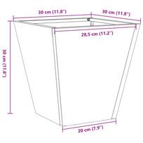 Plant Pot Set 2 pcs Anthracite 30x30x30 cm Steel