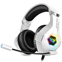 GS450 Gaming Over-ear Headset with RGB Light Noise Cancelling Stereo Sound Wired Connection Button Control for PS5/PS4/Switch/PC 3.5 mm&GS450-White balta
