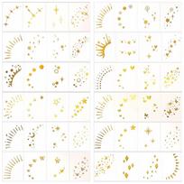 12pcs Waterproof Glitter Freckles Face Tattoo Facial Art Makeup Stickers  Festival Use Set 1
