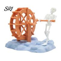 Aquarium Bubble Maker Dynamic Skeleton Bubbler, Air Driven Moving Spooky Oxygen Circulation Decor Fish Tank Ornament, Fun Decorative Bubbler šviesiai ruda spalva