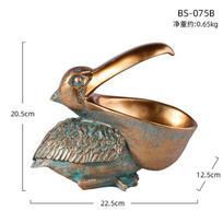 Resin Toucan Pelican Figurine Decorative Ornament Living Room Entryway Home Decor Christmas Holiday Gift BS076B gray