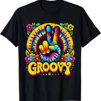 Groovy Tie Dye Peace Sign Hippie Graphic Tee Unisex Cotton 2XL