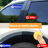 Tire Shine Restorer 50g Coating Paste with Sponge Wheel Trim Restorer Wax for Indoor Outdoor Garage Cars Wheel Automotive 50g