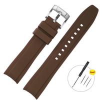 20 mm laikrodžio dirželis Omega X Swatch dirželis Seamaster 300 Citizen 22 mm vyrams moterims guminis silikoninis lenkta galvute riešo apyrankė 22mm ruda