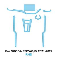 Iš anksto išpjauta TPU plėvelė automobilio interjerui Skoda ENYAQ iV 2025-2025 Vidurinės konsolės, medijos panelės, navigacijos apsaugai nuo įbrėžimų for ENYAQ iV 21-24 white