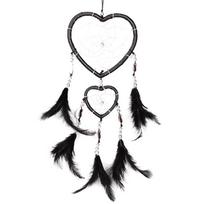 Feather Dream Catcher Wind Chimes Car Interior Wall Dream Catcher Ornaments Home Decoration Love Heart Shape juoda