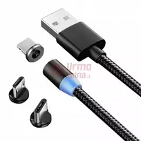 Laidas USB-A į USB-Micro/C/Lightning 1 m magnetinis 3in1