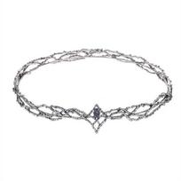 Vestuviniai Plaukai Tiara Krištolinė Vestuvinė Tiara Karūna Sidabro spalvos Diadem Veil Tiaras Vestuviniai Plaukų Priedai Galvos apdangalai Galvos Papuošalai gray
