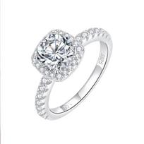 Moissanite žiedas moterims, 2 ct deimantinis 925 sidabrinis, baltu auksu dengtas, piršlybų žiedas, vestuvių sužadėtuvių žiedo dovanos 10