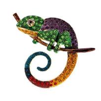 Nauja Didelė Lizardo Chameleono Sagė Gyvūno Smeigtukas Cirkonio Mados Papuošalai Emalio Aksesuarai Ornamentai 3 Spalvos Pasirinkimas black
