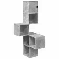 Sieninis kampinis lentynas Betono pilka 48 x 48 x 120 cm