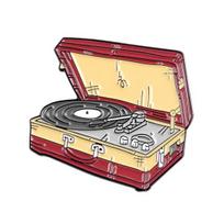 Unisex lagaminas vinilinis įrašų grotuvas Emaline sagė Pin Džinsinis švarkas Ženkliukas Papuošalai