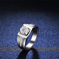 Moissanite D spalvotas žiedas 1 karatų 925 sterlingų sidabras 18K balto aukso vientisas vyriškas moteriškas žiedai Vestuvių vakarėlis Aukšti papuošalai 10 blue