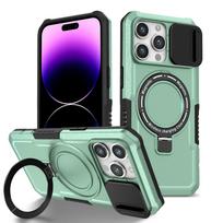 Smūgiams atsparus šarvuotas telefono dėklas su slankiojančiu objektyvo dangteliu iPhone 15 Pro Max 14 Plus 13Pro 12 Pro 11Pro Max Magsafe belaidžio įkrovimo dangtelis buferis For iPhone 11 šviesiai žalios spalvos
