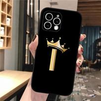 Letter Gold Crown telefono dėklas, skirtas iPhone 15 14 Pro Max 13 12 11 Pro Max XSMax XR 12 13 mini 14 Plus Shell iPhone 13ProMax