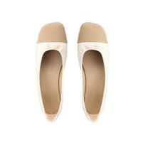 2024 2024 Color Block Women Flats Soft Leather Ballet Shoes Square Toe Low Heels Shallow Mouth Casual Shoes Work Shoes Plus 34-43 34 abrikosas