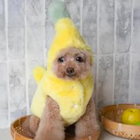 Dog Banana Costume Outdoors Halloween Dressing Up Pet Clothing Winter Warmth Plush Dogs Clothes Cartoon Cute Pets Accessories XS geltona