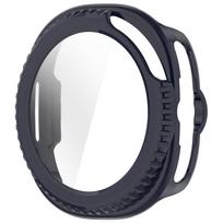 Pilnas apsauginis dėklas Samsung Galaxy Watch 8 Classic 46mm laikrodžiui, ekrano apsauginis dėklas, uždangtelis, kietas PC 2in1 korpusas + grūdinto stiklo plėvelė Watch8 Classic 46mm rašalo mėlyna spalva