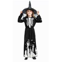 Švytintis tamsoje raganos kostiumas Helovinas Cosplay apranga vaikams, unisex vakarėlių pasirodymo chalatas Helovino vakarėliams ir festivaliams S juoda