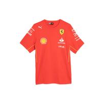 Puma Scuderia Ferrari Team Logo Print Crew Neck Marškinėliai Vyriški viršutiniai drabužiai Raudona 763603-01 XXL