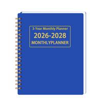 2026-2028 Mėnesinis Kalendorius Planuotojas, 3 Metų Mėnesinis Tvarkaraščio Organizatorius One Size tamsiai mėlyna spalva