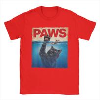Paws Parody Black Cat Chasing a Cute Scared Mouse Top Kitten Men T Shirts  Casual Tee Shirt Short Sleeve T-Shirts Gift Clothes S