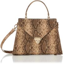 Lily Brown Trapezoid Handbag LWGB211313 BEG Women's