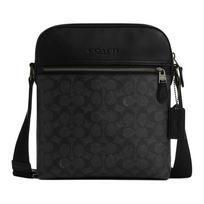 COACH Houston PVC kryžinė rankinė, peties rankinė maža vyriška juoda pilka Basic Set (Bag + Dustproof Bag) tamsiai pilka spalva