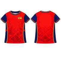 Spain Soccer Jersey Spain Flag Football Fan Shirt Summer O-neck Breathable Mesh Jersey Unisex Fashion Short Sleeve Tee S