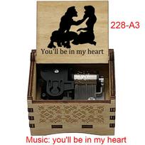 You'll Be in My Heart Wooden Music Box Mechanical Movement Special Cute Wooden Friends Family Christmas Gift (as the picture,Small)