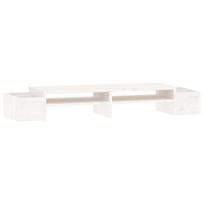 vidaXL Monitor Stand White 100 x 27.5 x 15 cm Solid Pine Wood