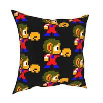 Alex Kidd Pixel Pillowcase Printing Polyester Cushion Cover Decor 80S Pillow Case Cover Seat Zipper 40*40Cm Peach skin 18*18(CM)-1Pcs