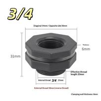 1Pcs Durable Water Tank Adapter With Valve Pvc/Ibc Water Bucket Adapter Quick Installation Rainwater Collection Connector Kit D