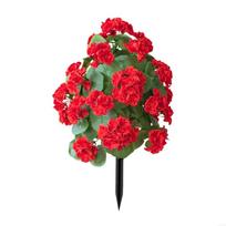 Artificial Begonia Plant With Ground Stake Weather Resistant Plastic Realistic Flower For Garden Patio Front Porch Yard P9YB raudona