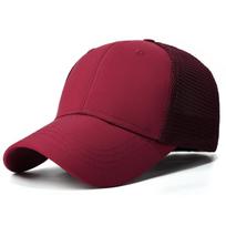 Summer New Full-Back Mesh Flat-Panel Baseball Cap, Fashionable And Simple Duckbill Hat, Outdoor Hard-Top Sun Hatv raudona