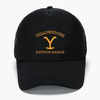 Klasikinė Yellowstone Dutton Ranch putplasčio tinklinė kepuraitė vyrams ir moterims, reguliuojama, „Dad Hat“, su snapeliu, kasdienė, sportinė black