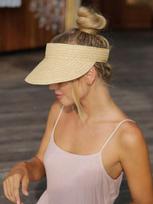 Raffia Straw Sun Visor Hat For Women, Black Color onesize