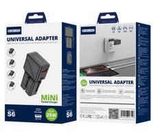 Jellico Travel Adapter For Phone Tablet Usb-C Qc3 Fast Charging 2 juoda