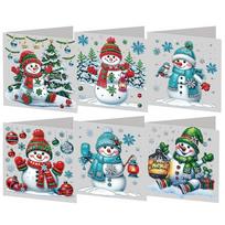 6PCS DIY Diamond Painting Greeting Card Set Diamond Art Greeting Cards Diamond Art Handmade Cards for Festivals and Celebrations