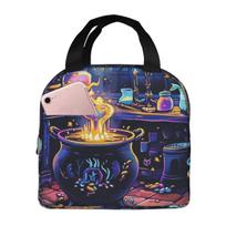 Crock Green Gas Halloween Day Of The Dead Insulated Lunch Bag Cooler Thermal Food Box Tote Leakproof Lunch Boxes Container One Size