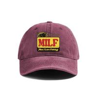 Milf Man I Love Fishing Baseball Cap Vintage Distressed Dad Hats Men Outdoor Adjustable Fit Hats Cap Design Trucker Cap Adjustable