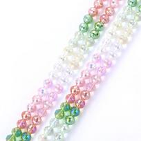 Jewelry Crystal Colorful Faceted Disco Ball Beads 8mm Electroplate Glass Round Loose Beads for Jewelry Making DIY Craft Supplies 8mm-48pcs