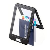 Vertical Card Holder With Double-Sided Hard Plastic Vertical Card Bag, Black Id Card, Credit Card, Key Card Protection Cover juoda