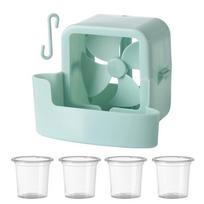 Electric Fan Cooling Storage Box Ice Storage Box Fast Cooling Portable Household With Hanging Hook For Electric Fans Ice Holders mėlyna