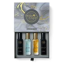 Body Cupid Prabangus kvepalų dovanų rinkinys vyrams 4X20 ML | Ilgai išliekantys aukščiausios kokybės aromatai | Aqua Wave | Exotic Oud | Mr Wonderful | Aqua Storm | 80 ML